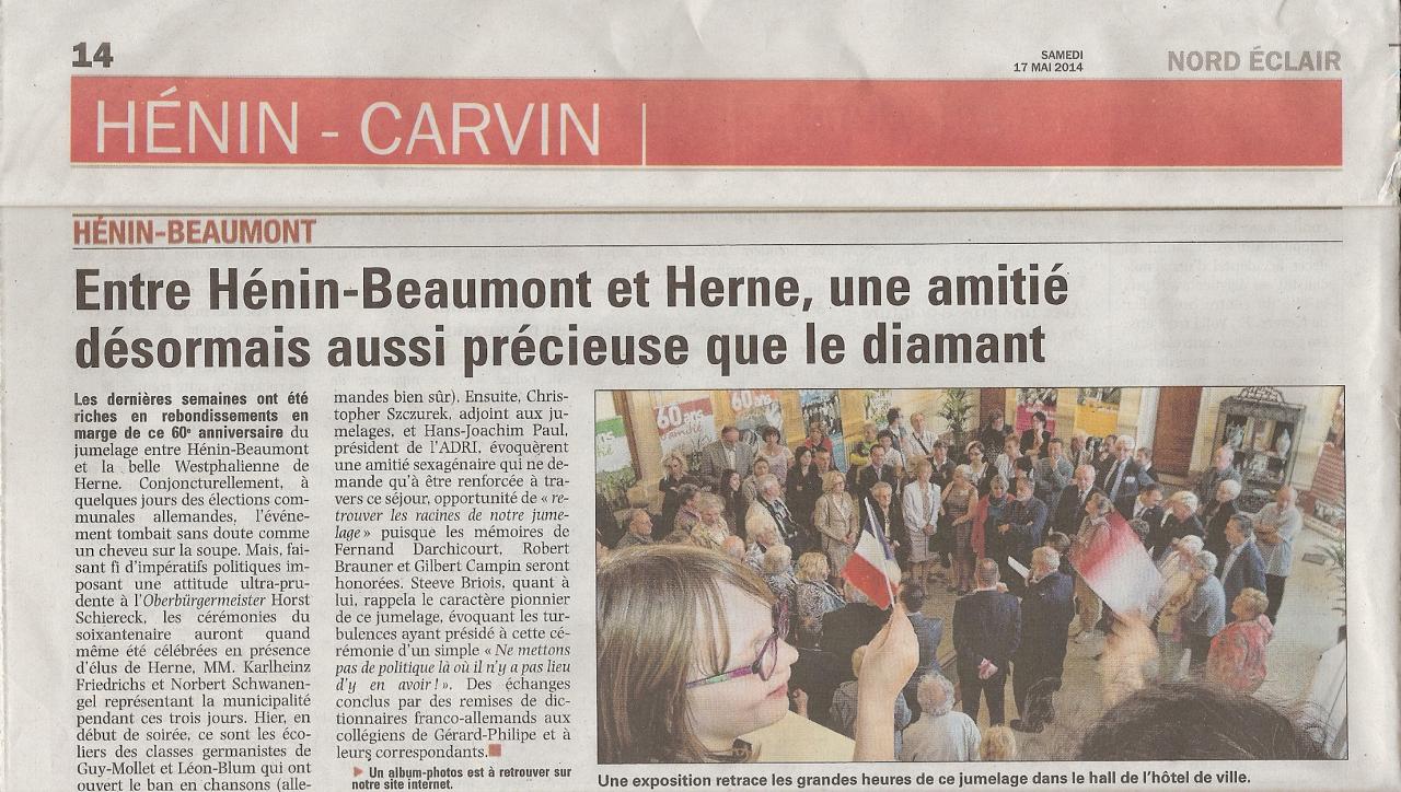 Article N-E du samedi 17 mai 2014