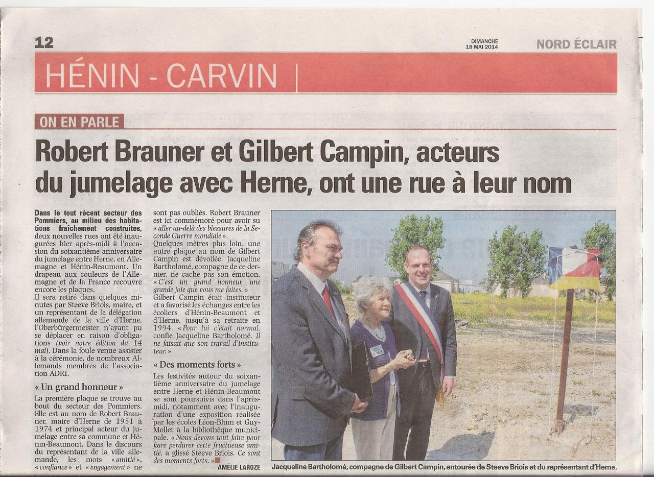 Article NE du dimanche 18 mai 2014