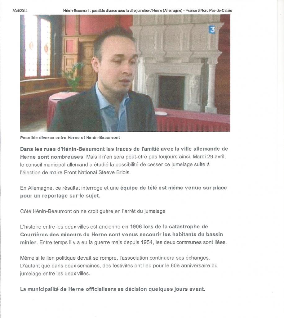 FR3 Nord Pas de Calais 29-04-2014 2
