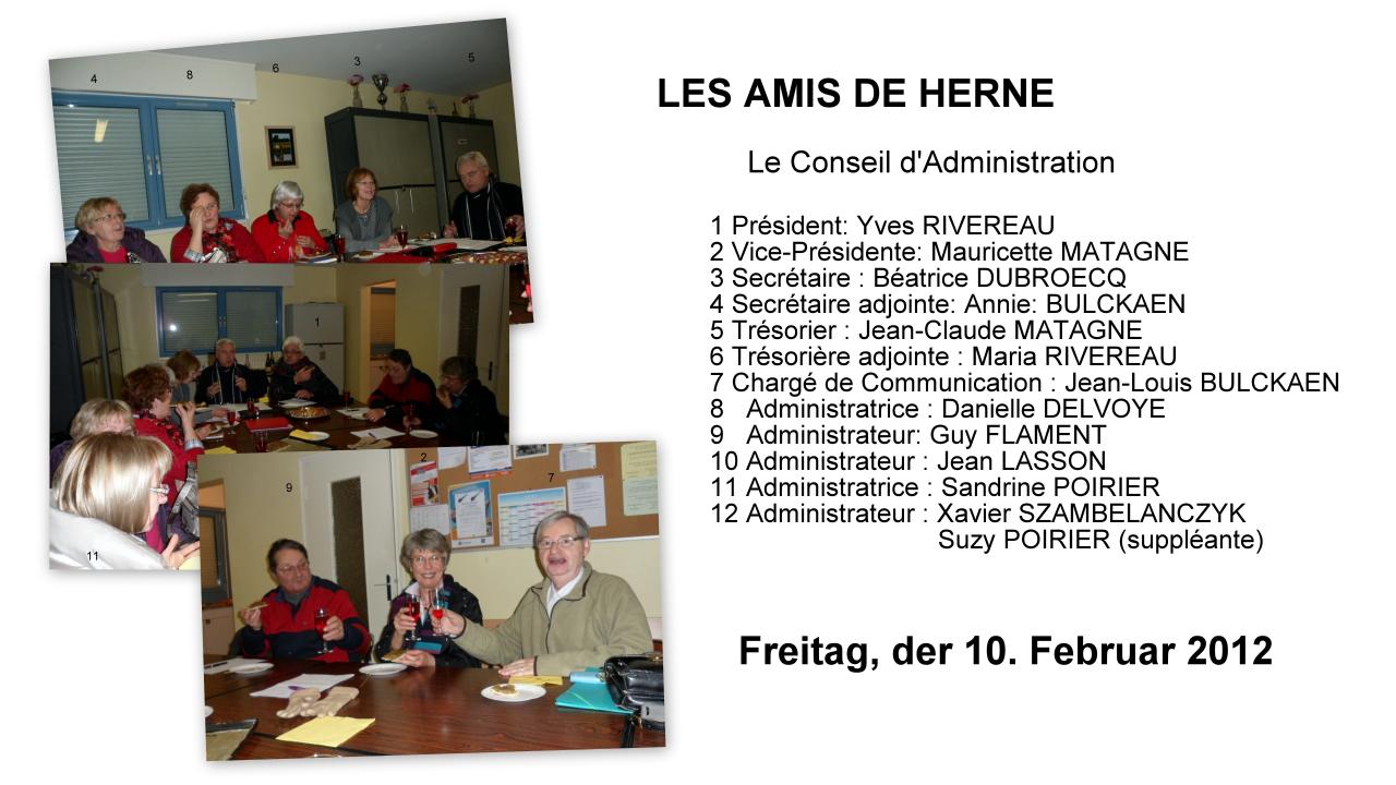 Conseil d'Administration des Amis de Herne 2012