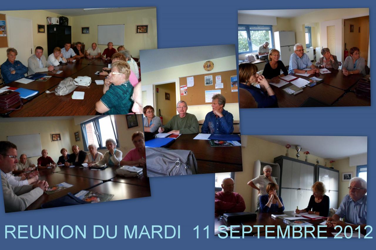 REUNION DU MARDI 11 SEPTEMBRE 2012